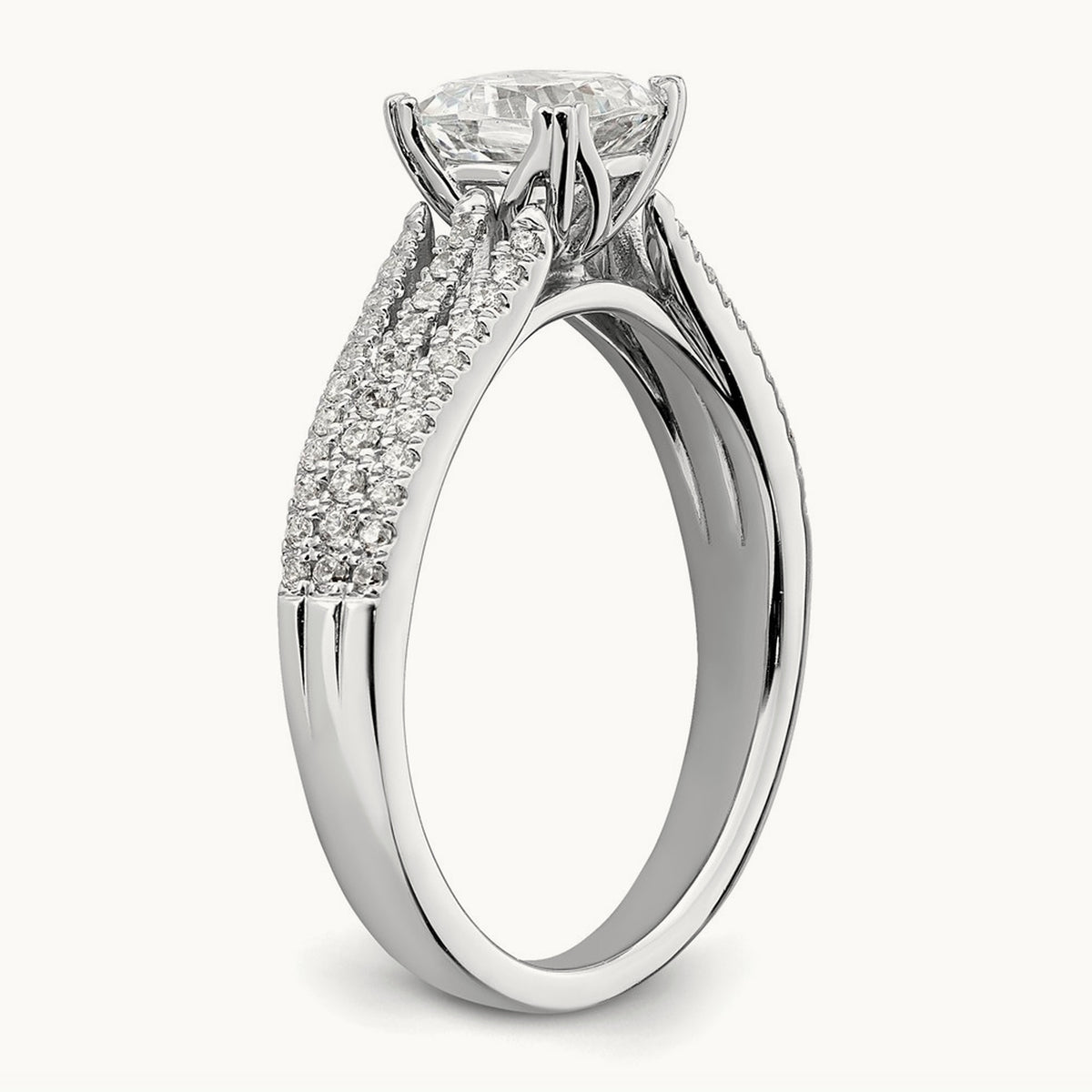 3-Row Cushion Semi-Mount Engagement Ring — 1 ct, 7