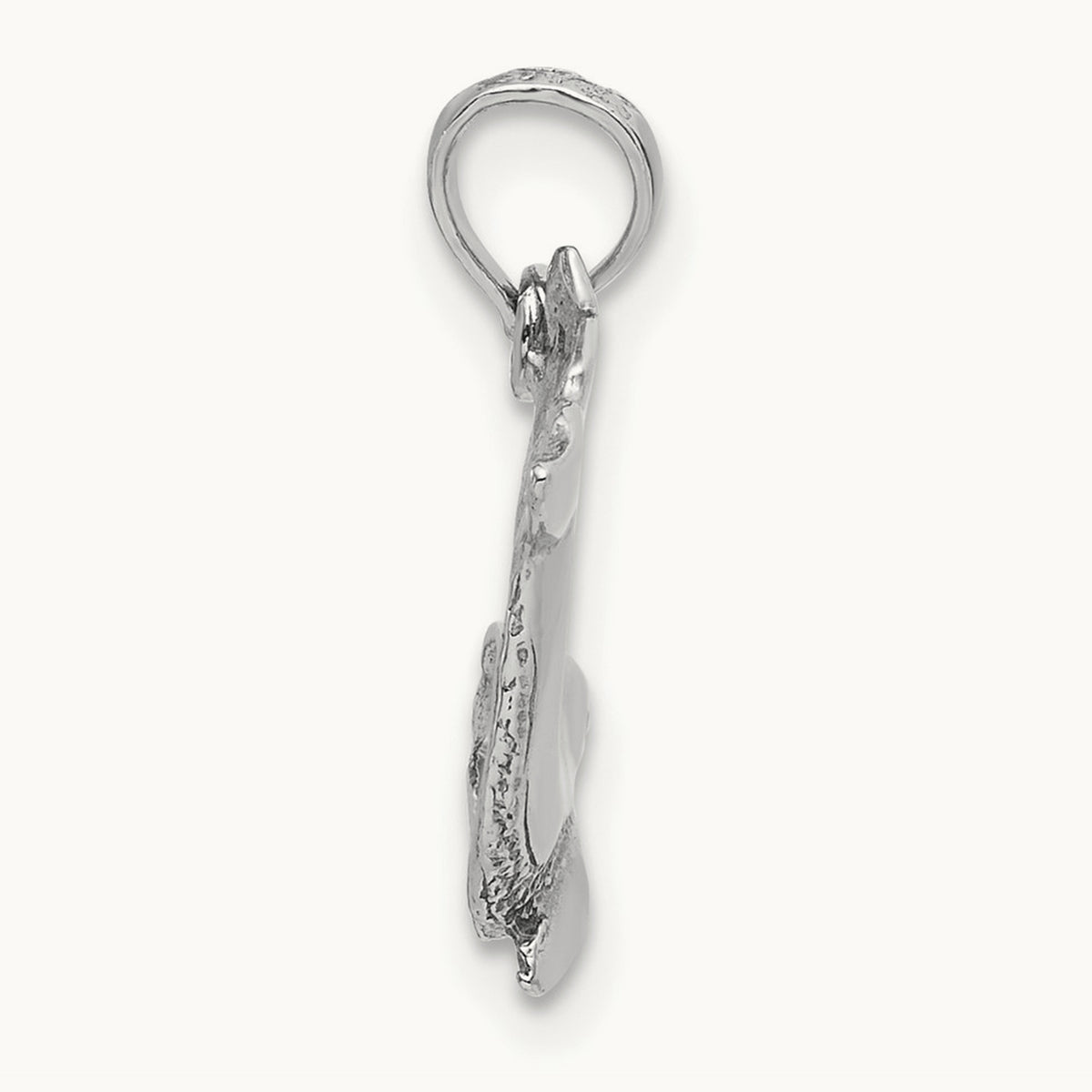 Jumping Dolphin Charm — 14K White Gold