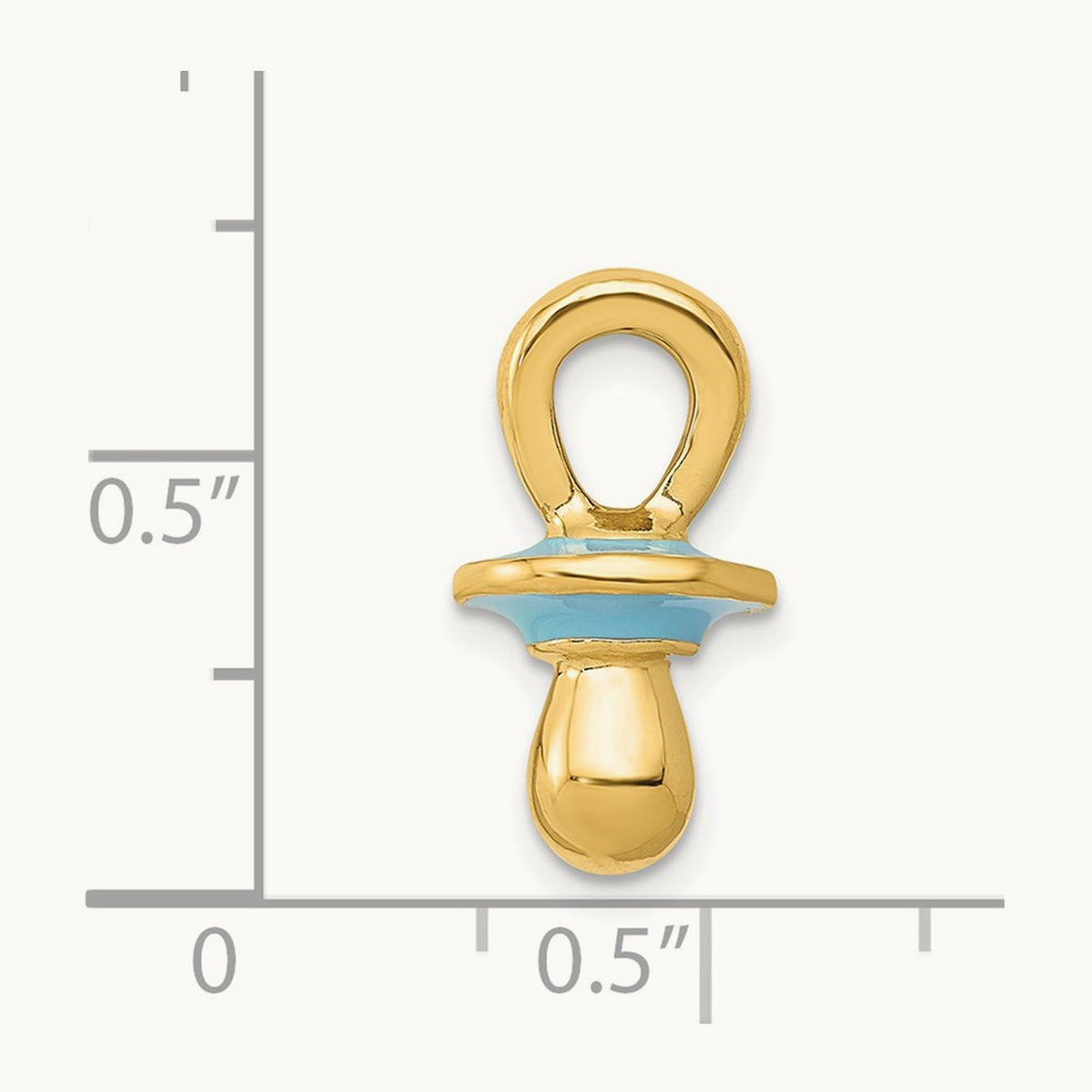 Blue Enameled 3D Pacifier Pendant, 14K
