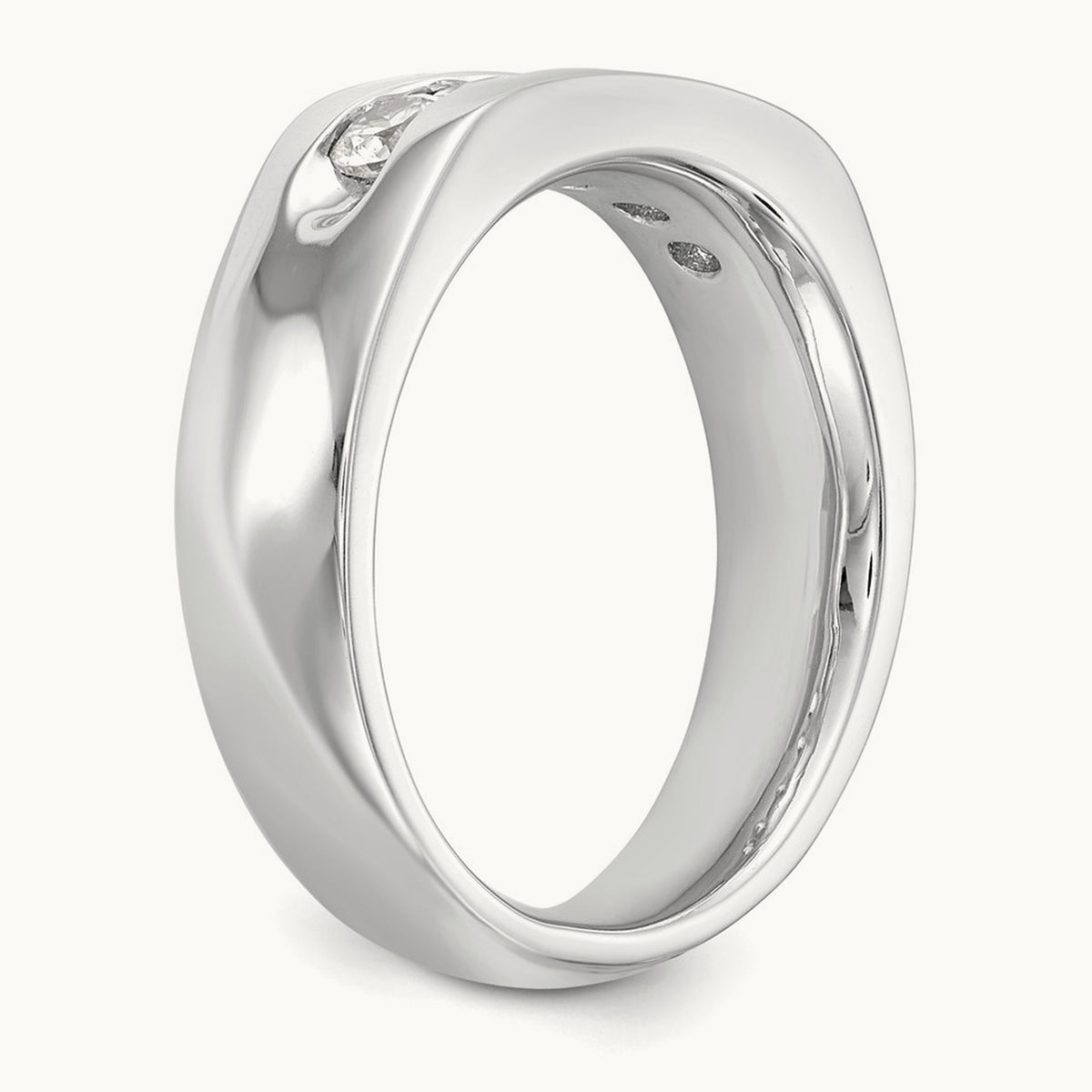 5-Stone Diamond Channel Band, 14K White Gold