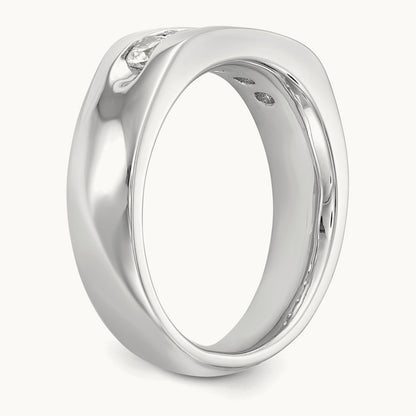 5-Stone Diamond Channel Band, 14K White Gold
