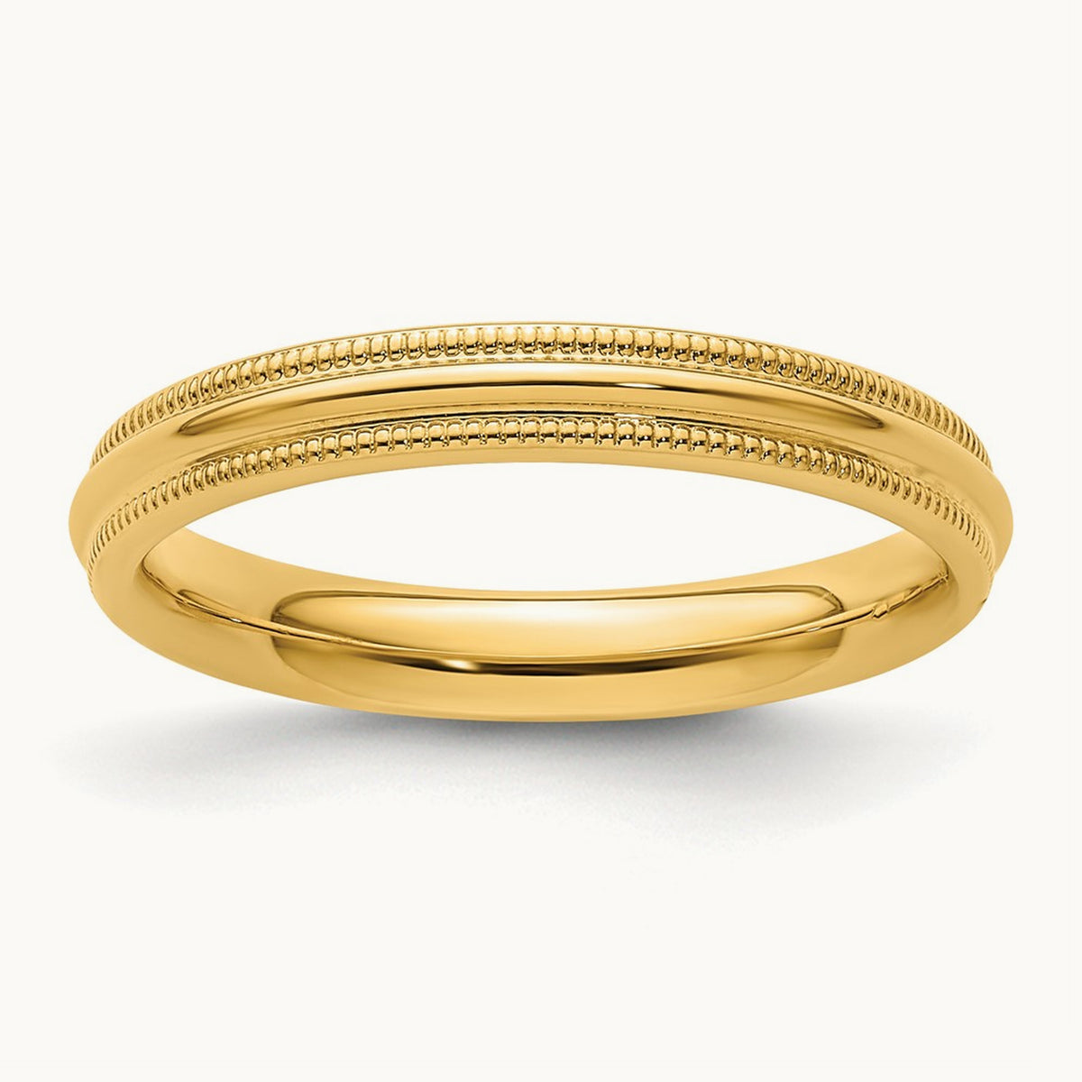 Milgrain Comfort Fit Band — 14K Yellow Gold, 3mm