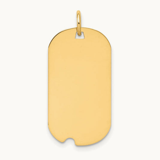 Plain .009 Gauge Engraveable Dog Tag with Notch Disc Charm — 28mm