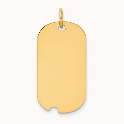 Plain .027 Gauge Engraveable Dog Tag with Notch Disc Charm — 28mm