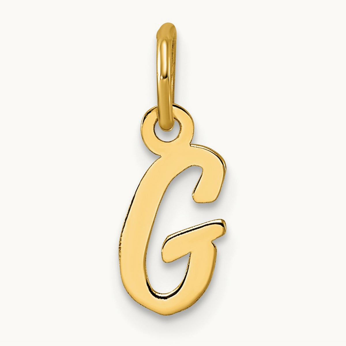 Small Script Letter G Initial Charm, 14K