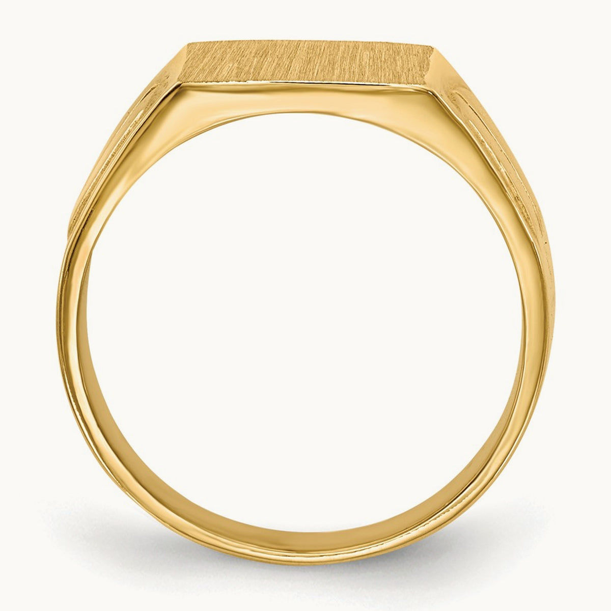 9.0x7. Closed Back Signet Ring, 5mm, 14K
