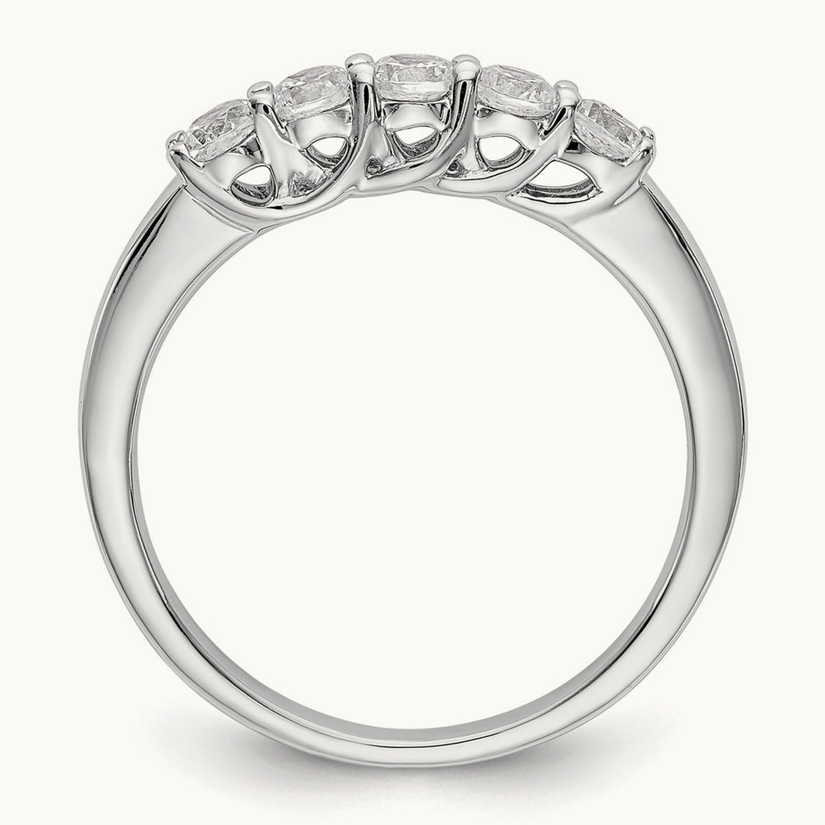 5-Stone Diamond Band, 14K White Gold