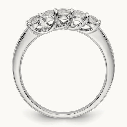 5-Stone Diamond Band, 14K White Gold