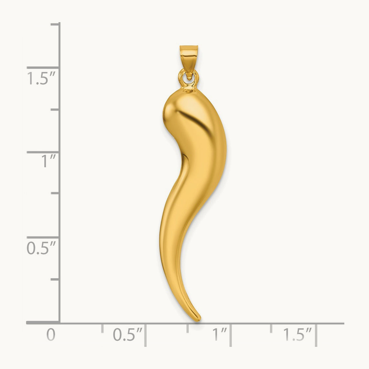 Polished Hollow Italian Horn Pendant — 41mm
