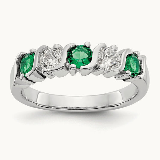 With Emerald Band, 0.50 ct tw