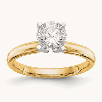 1.25ct. Medium-Weight 4-Prong Solitaire Mounting, 14K Two-tone