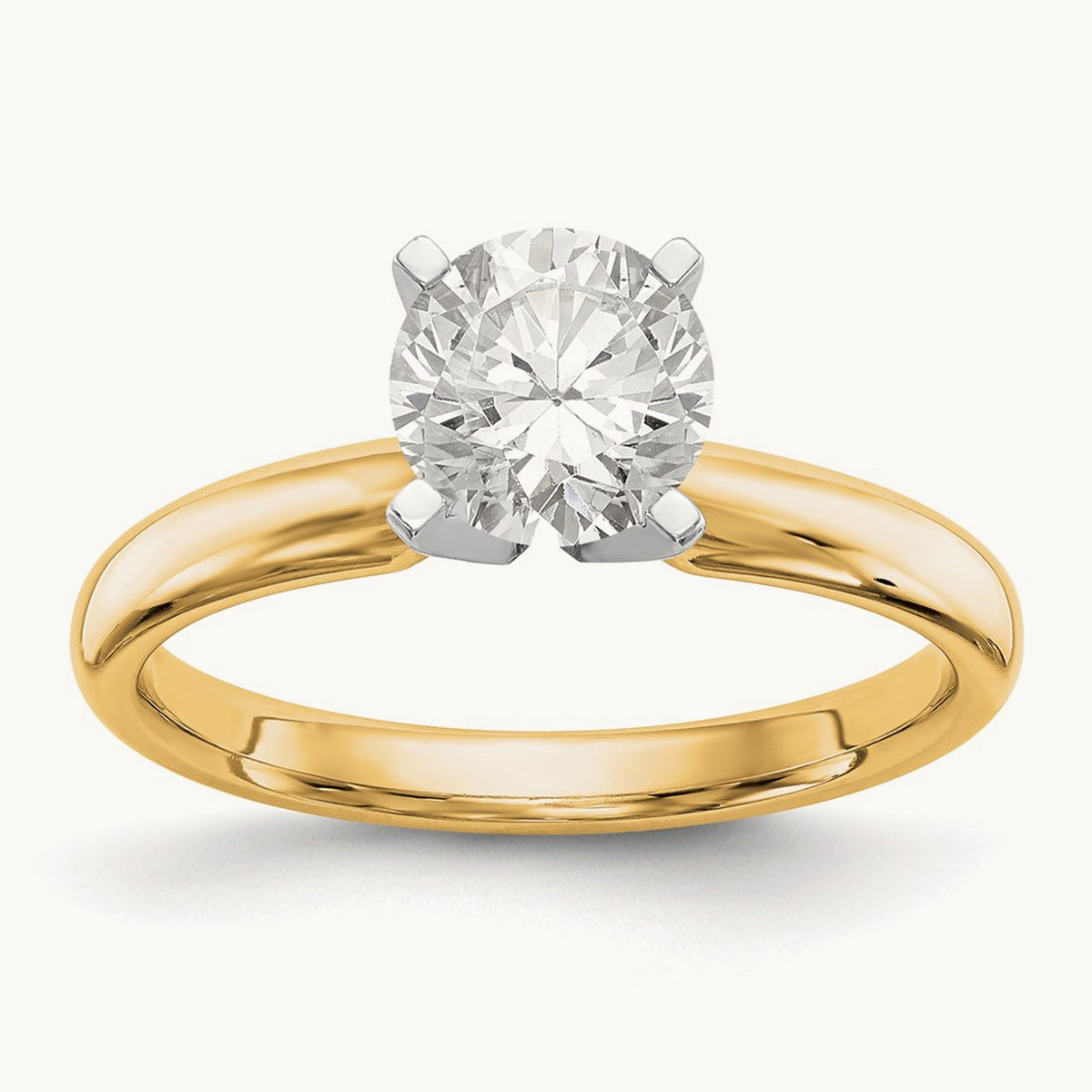 1/3ct. Medium-Weight 4-Prong Solitaire Mounting, 14K Two-tone
