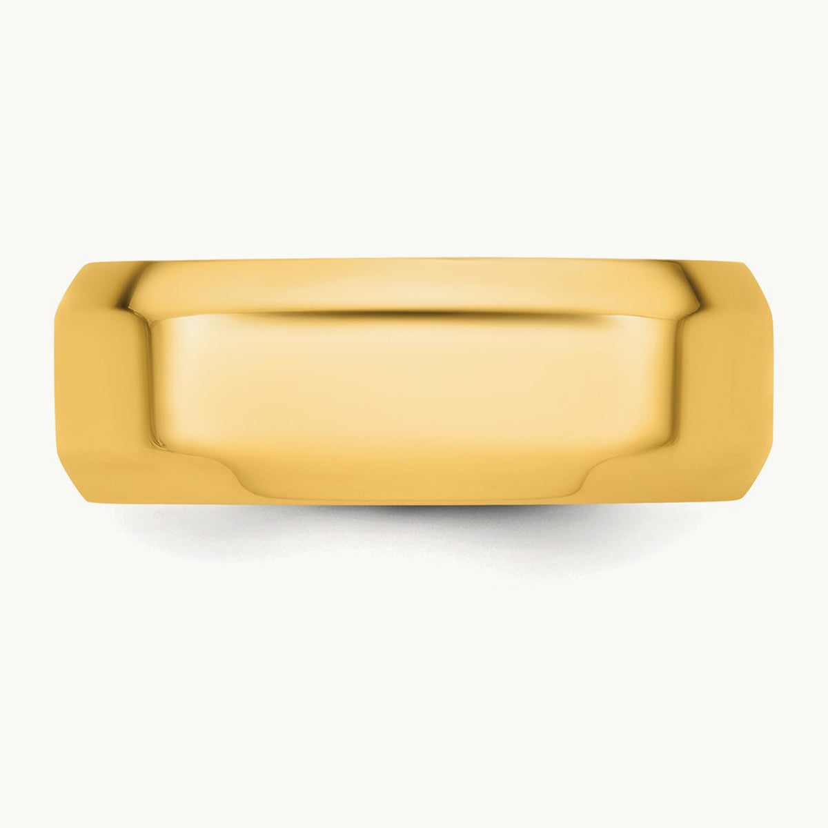 Bevel Edge Comfort Fit Band — 14K Yellow Gold, 8mm