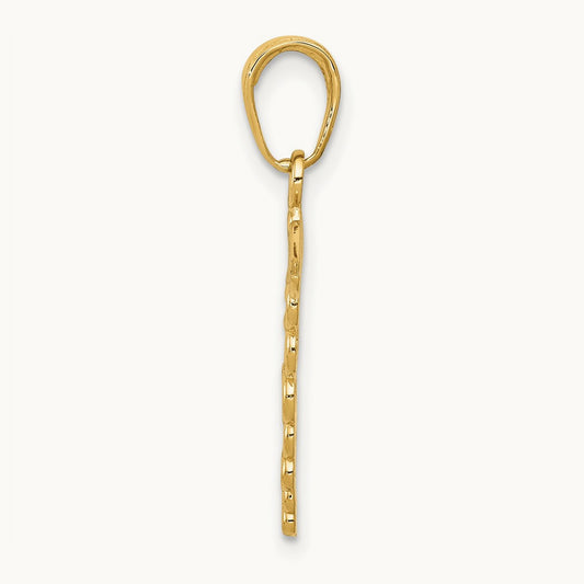 Caduceus Charm — 14K Yellow Gold