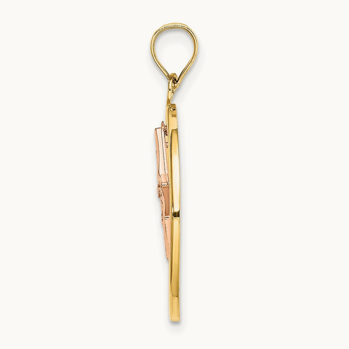 w/White Rhodium Star in Frame Moveable Charm, 14K Two-tone