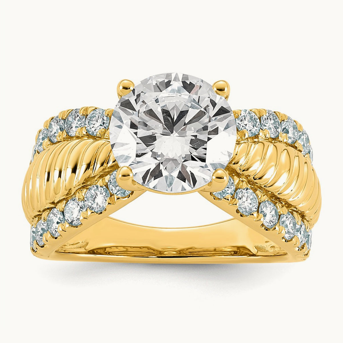 Round Center Engagement Ring, 4.00 ct tw Lab-Grown Diamond