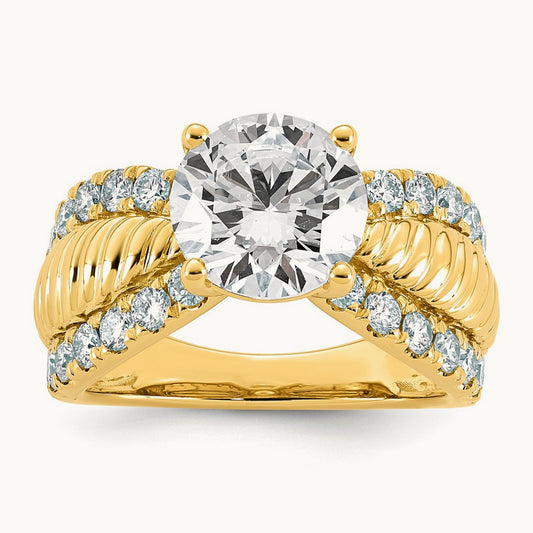 Round Center Engagement Ring, 4.00 ct tw Lab-Grown Diamond