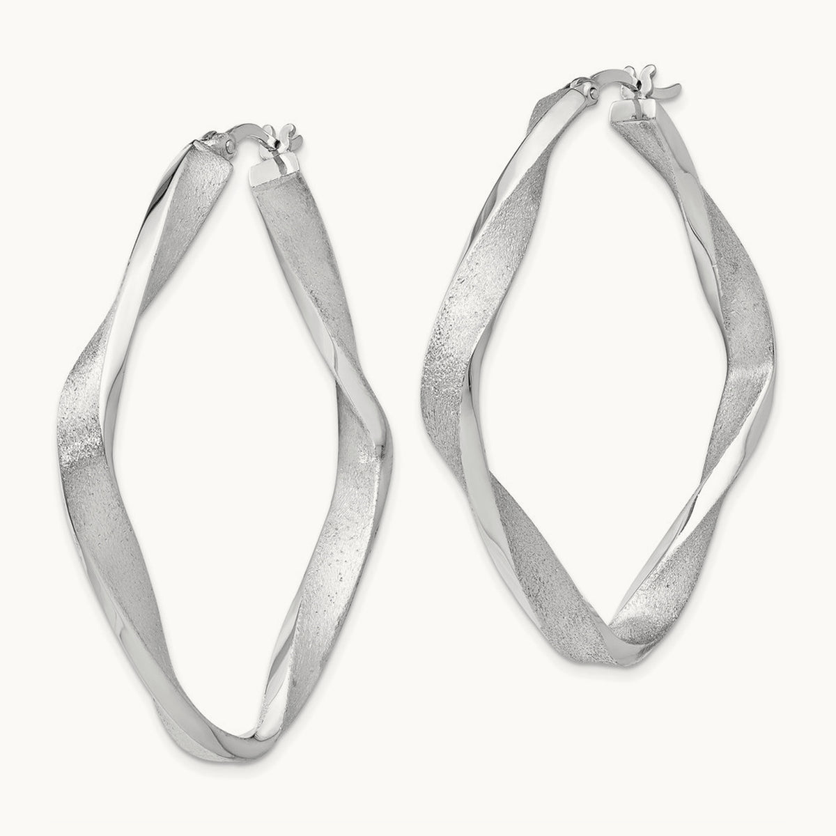 RH-plated Radiant Essence Twisted Hoop Earrings, Sterling Silver — Leslie's