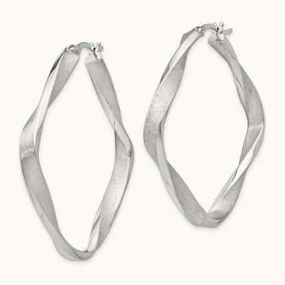 RH-plated Radiant Essence Twisted Hoop Earrings, Sterling Silver — Leslie's
