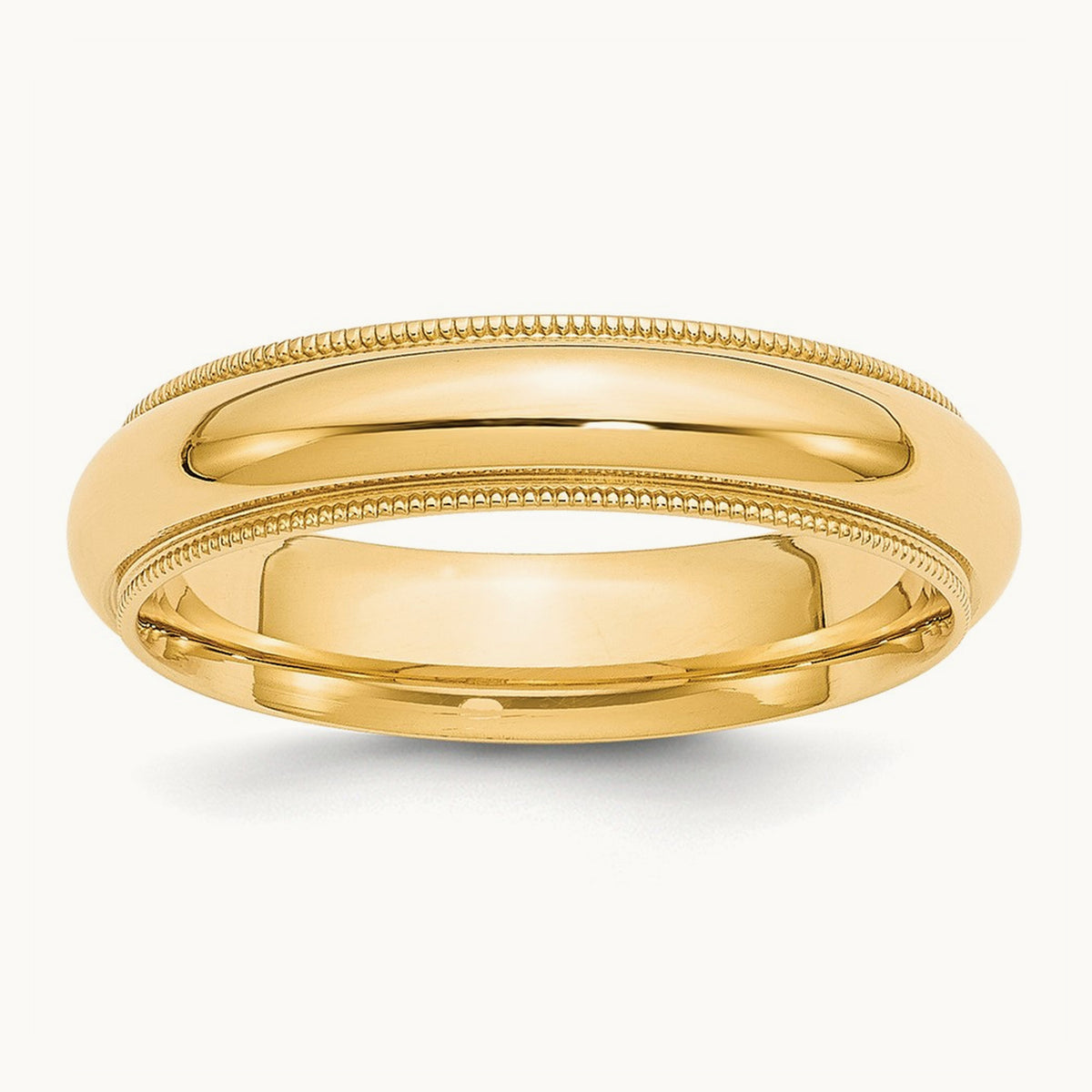 Milgrain Comfort Fit Band, 5mm, 10K Yellow Gold