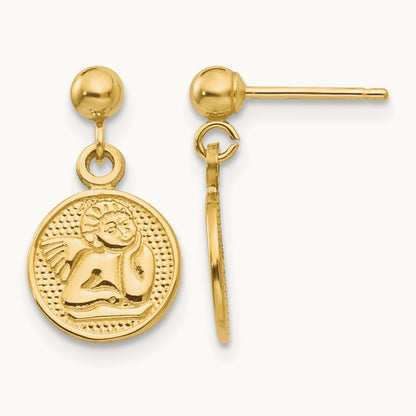 Polished Raphael Angel Earrings, 14K