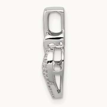 1/5ct. Diamond Fancy Double Heart Chain Slide, 14K White Gold