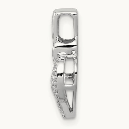 1/5ct. Diamond Fancy Double Heart Chain Slide, 14K White Gold