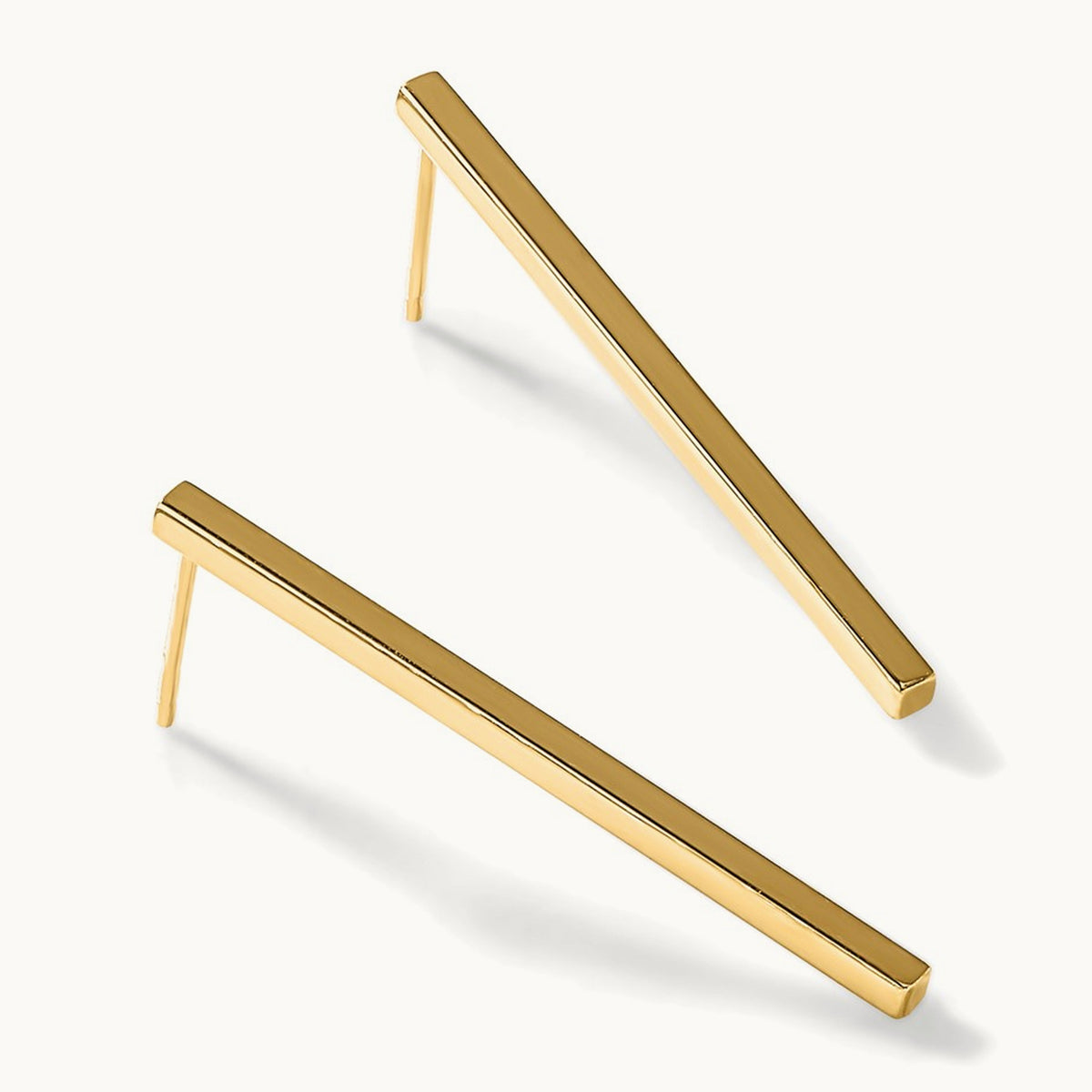 Polished Post Dangle Bar Earrings, 14K — Leslie's
