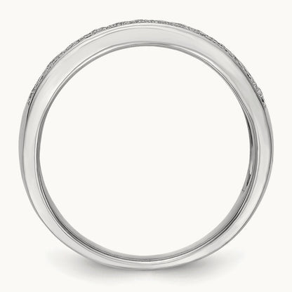 Micro Pave Diamond Band, 14K White Gold