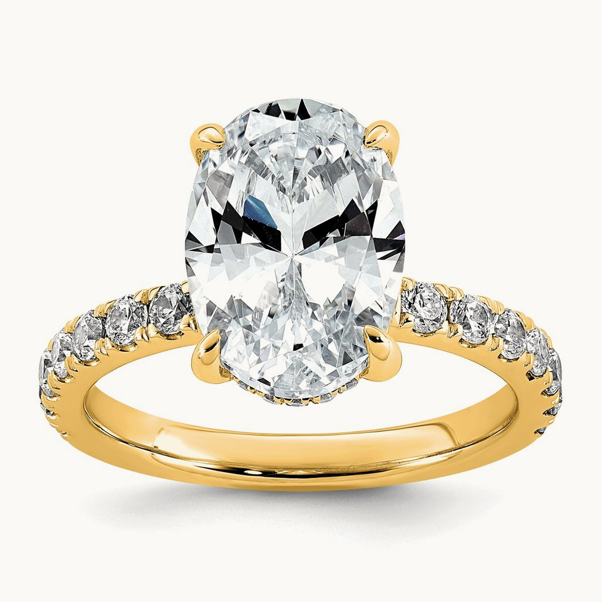 Oval Solitaire Engagement Ring, 1.25-4.50 ct tw Lab-Grown Diamond — 14K Yellow Gold, 7 (5)