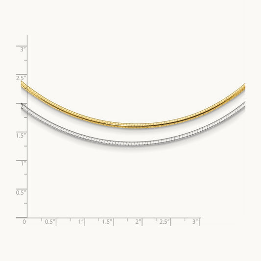 Reversible Omega Necklace, 14K Two-tone