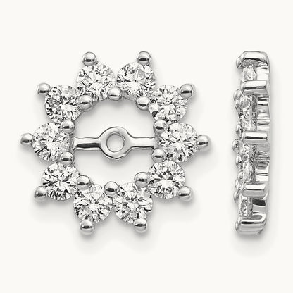 AA Fancy Diamond Earring Jackets, 14K White Gold