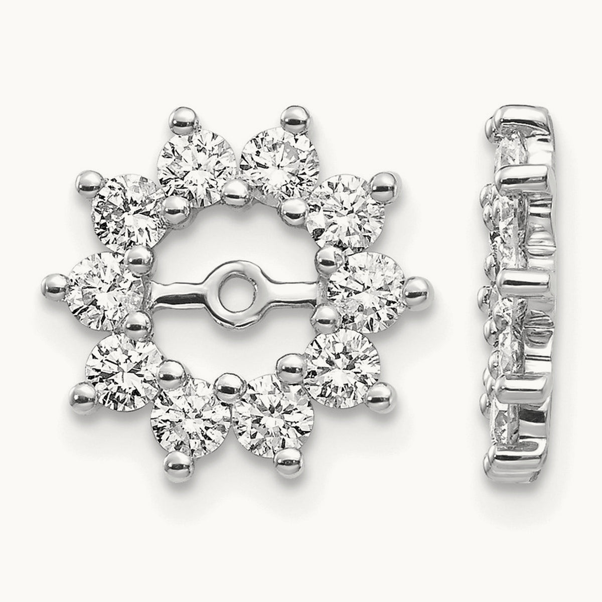 AA Fancy Diamond Earring Jackets, 14K White Gold