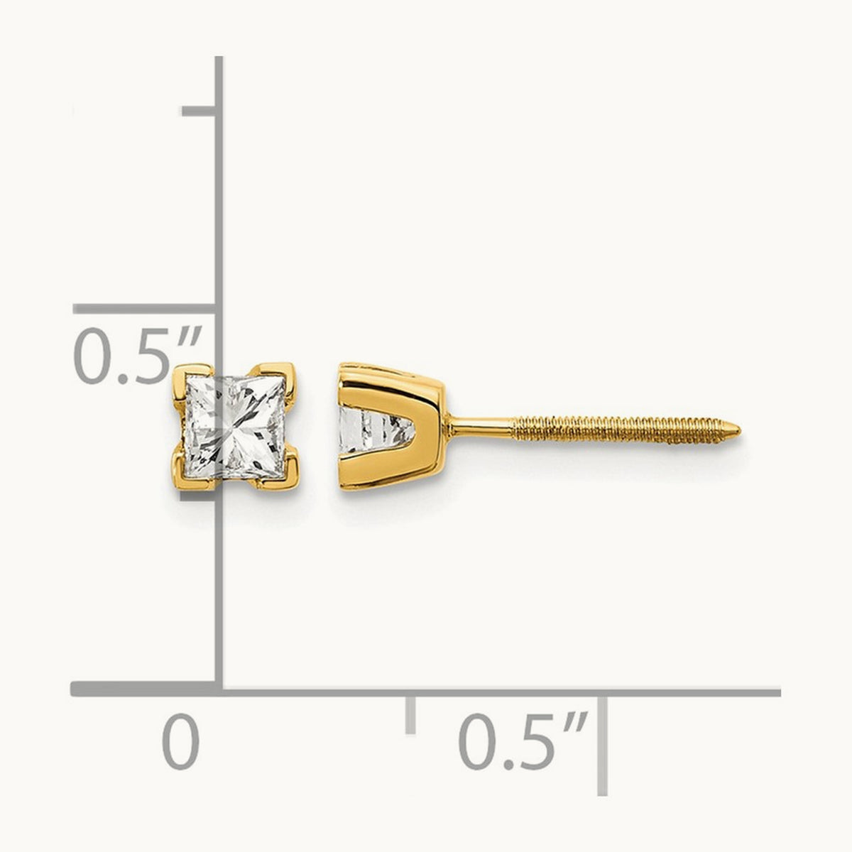 AAA Quality Complete Princess-cut Diamond Earrings, 14K