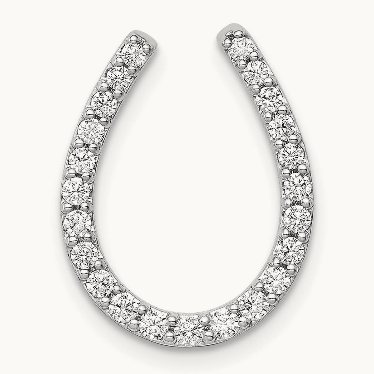 Diamond Horseshoe Chain Slide — 14K White Gold, 0.328 ct
