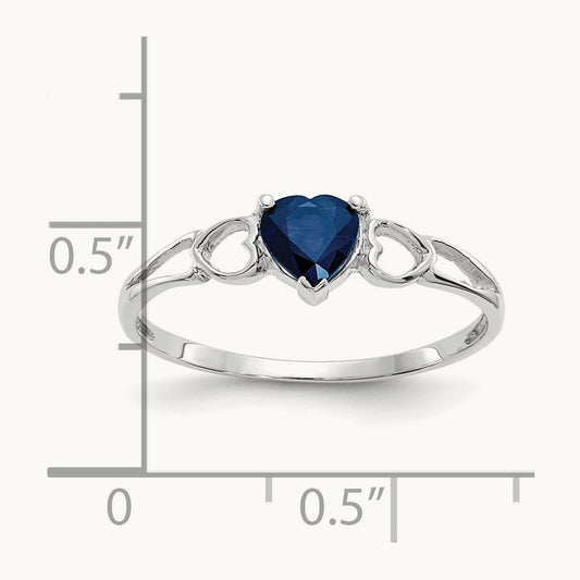 Sapphire Birthstone Ring, 14K White Gold