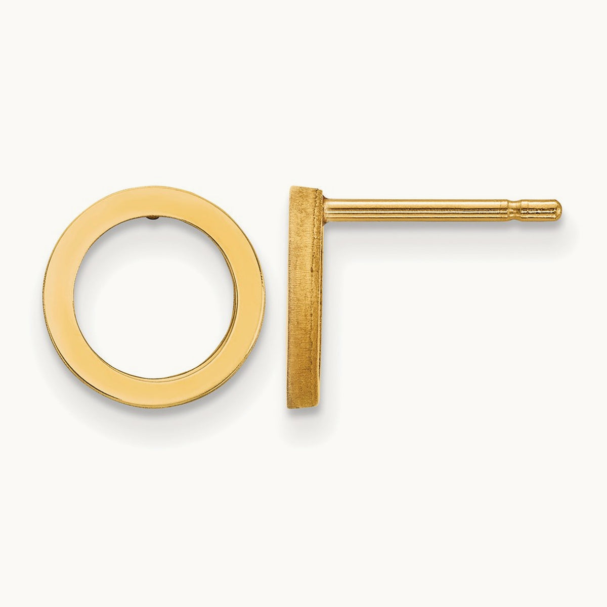 Open Circle Earrings — 14K Yellow Gold