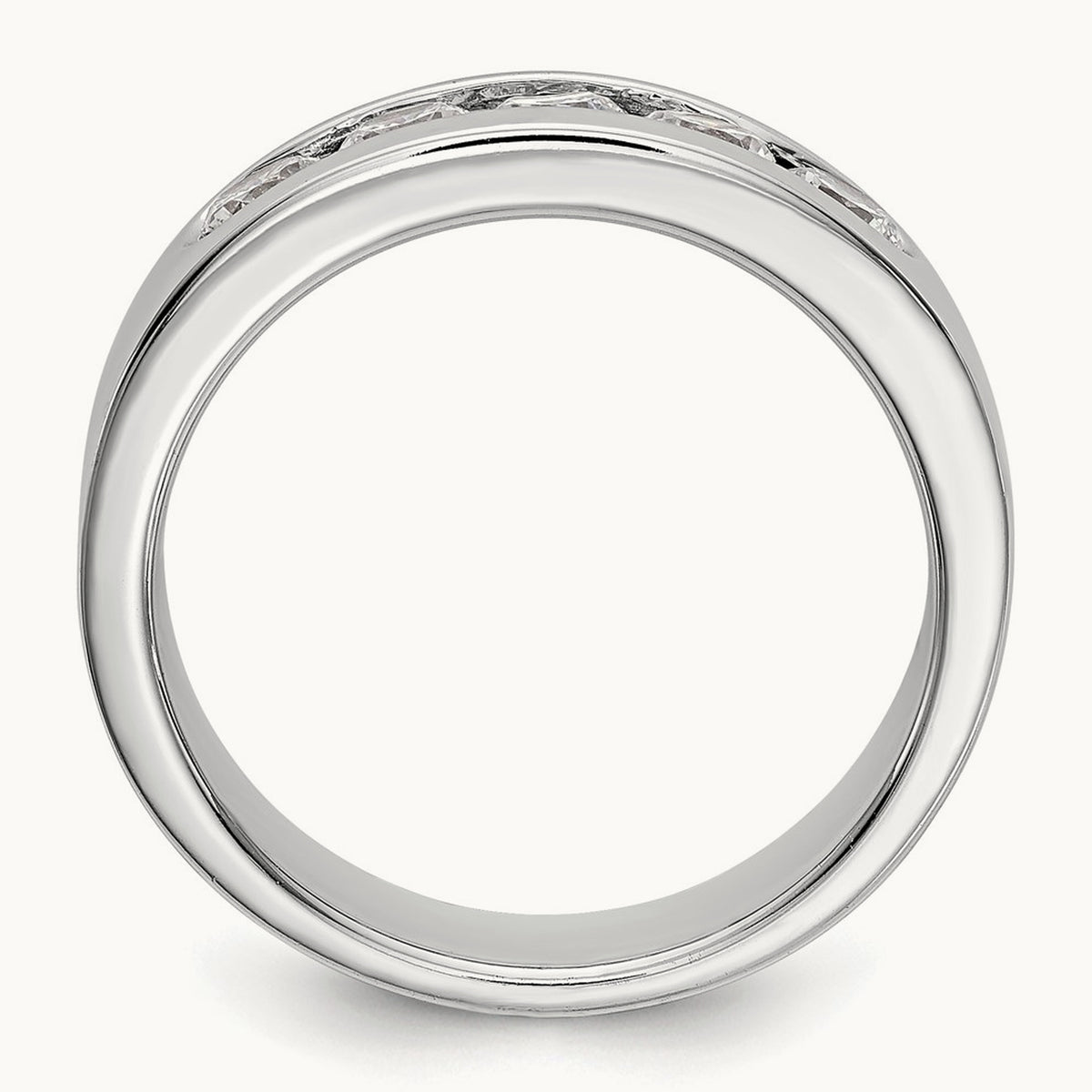 5-Stone Diamond Channel Band, 14K White Gold