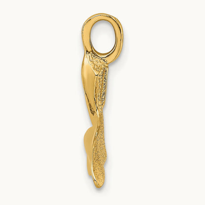 3-D Polished Whale Tail Charm — photo set