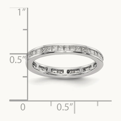 Polished 3ct Princess Channel Set Diamond Eternity Band, 14K Gold in 14K White Gold