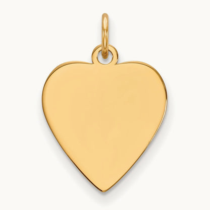 Plain .013 Gauge Heart Engravable Disc Charm — 14K Yellow Gold