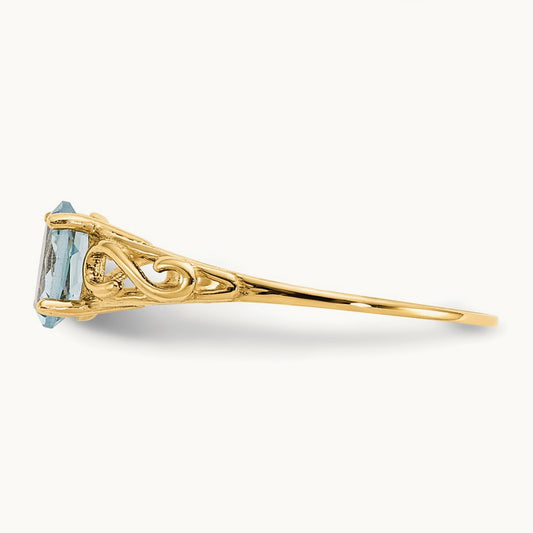 Madi K Synthetic Aquamarine Ring, 14K