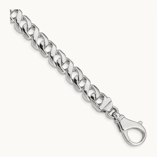 Hand-polished Fancy Link Bracelet, 8.75mm, 14K White Gold