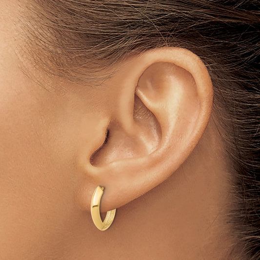 Polished Hinged Huggie Earrings — 10K Yellow Gold