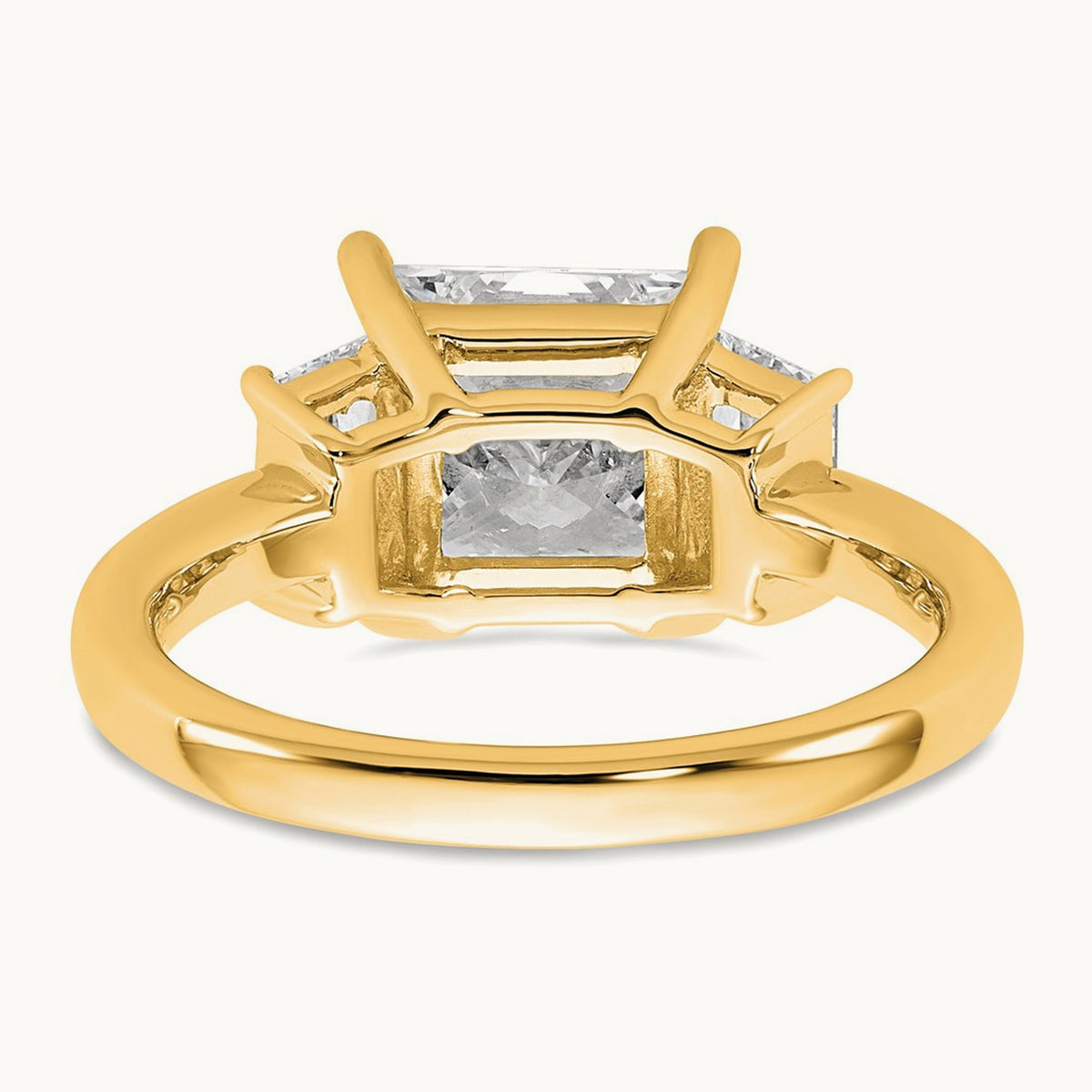 Princess & Trapezoid Engagement Ring, 1.25-4.00 ct tw Lab-Grown Diamond — 3 1/3 ct, 14K Yellow Gold