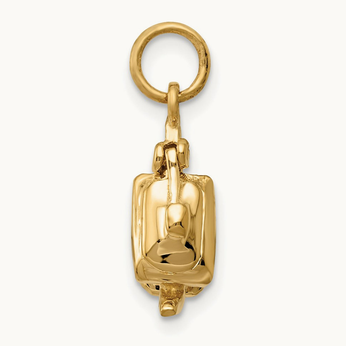 3-D Tea Pot Lid Opens Charm, 14K