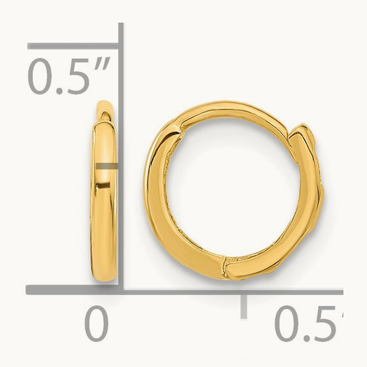 Madi K Polished Hinged Hoop Earrings, 14K