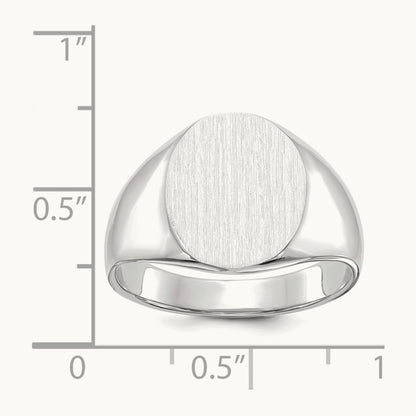 13.0x15. Open Back Signet Ring, 5mm, 14K White Gold