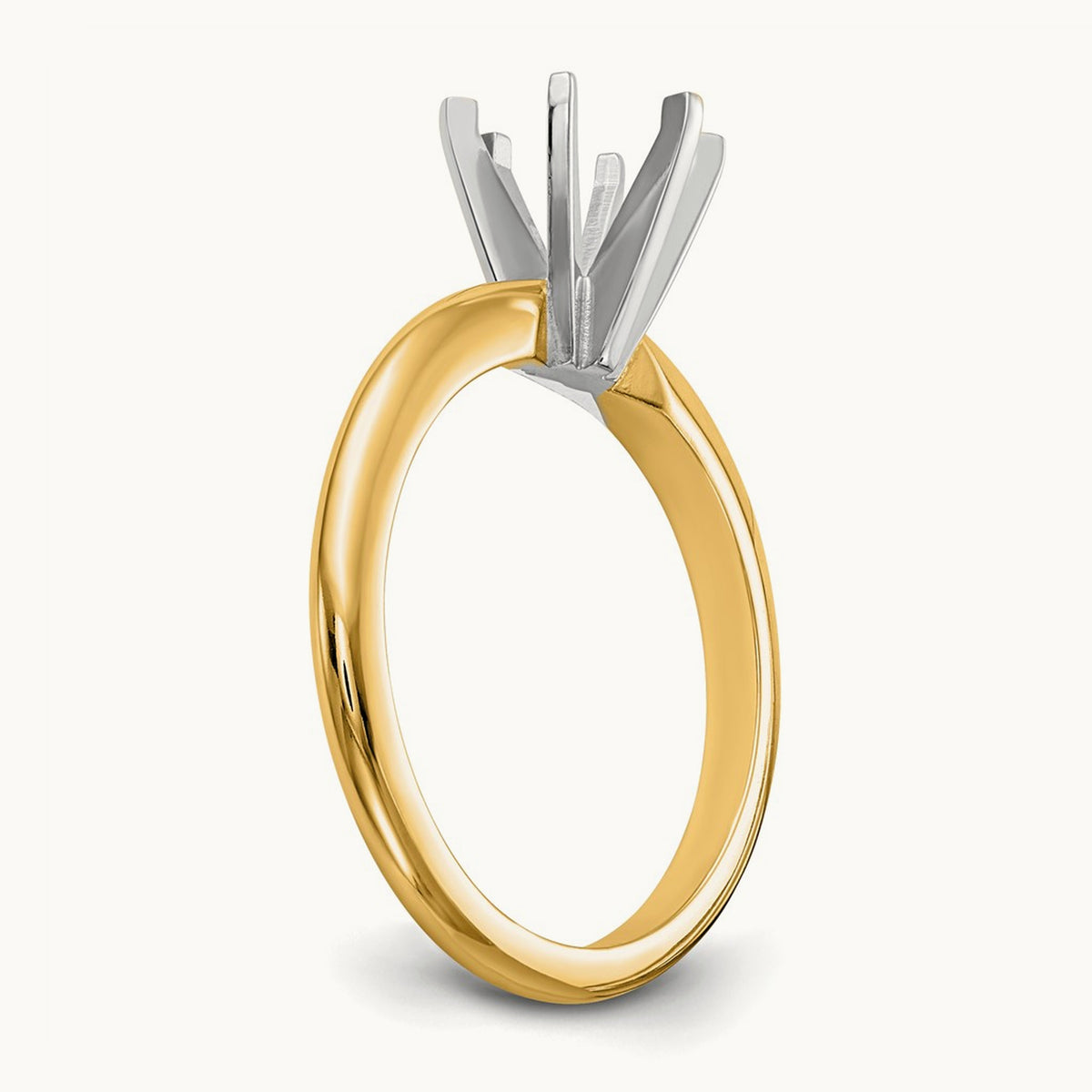 1.5ct. Heavy-Weight Half-Round 6-Prong Mounting, 14K Two-tone