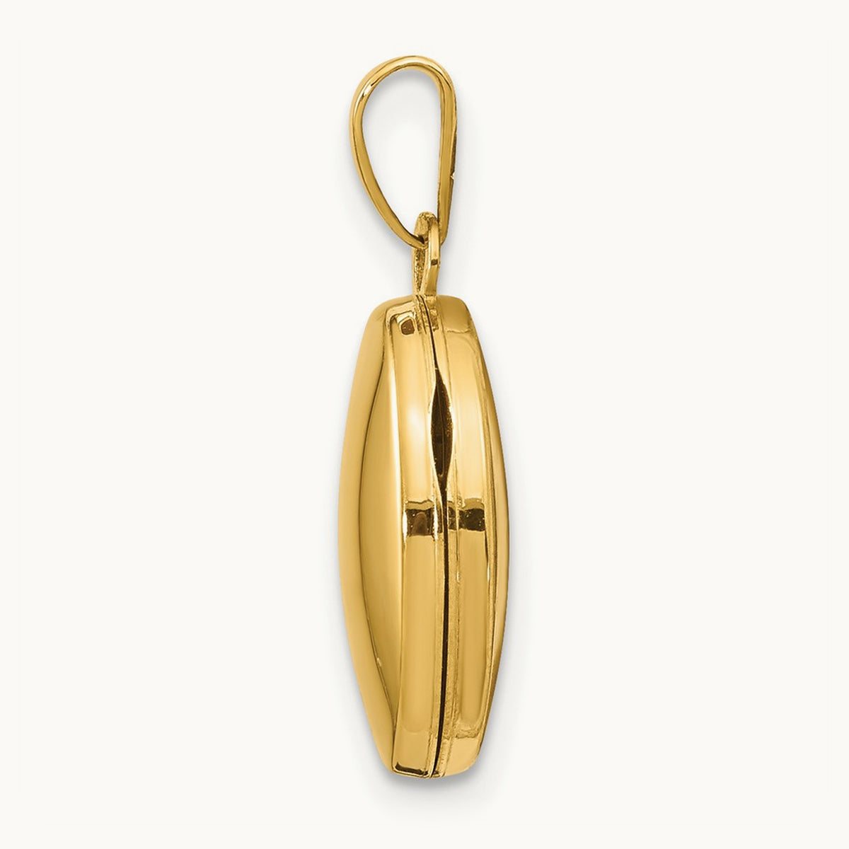 Plain Polished Oval Locket — 21mm